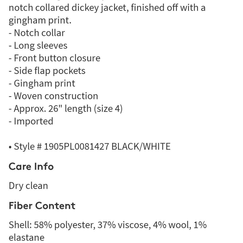 EUC Veronica Beard Caldwell Gingham Dickey Jacket - Picture 10 of 10